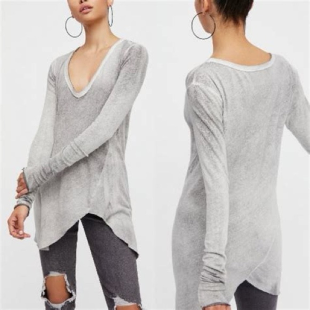 We The Free Long Long Beach Gray Tee (L)